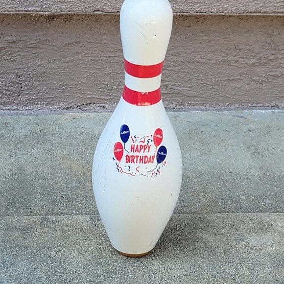 Vtg AMF Palm Springs Lanes Happy Birthday Bowling Pin - Picture 4 of 5